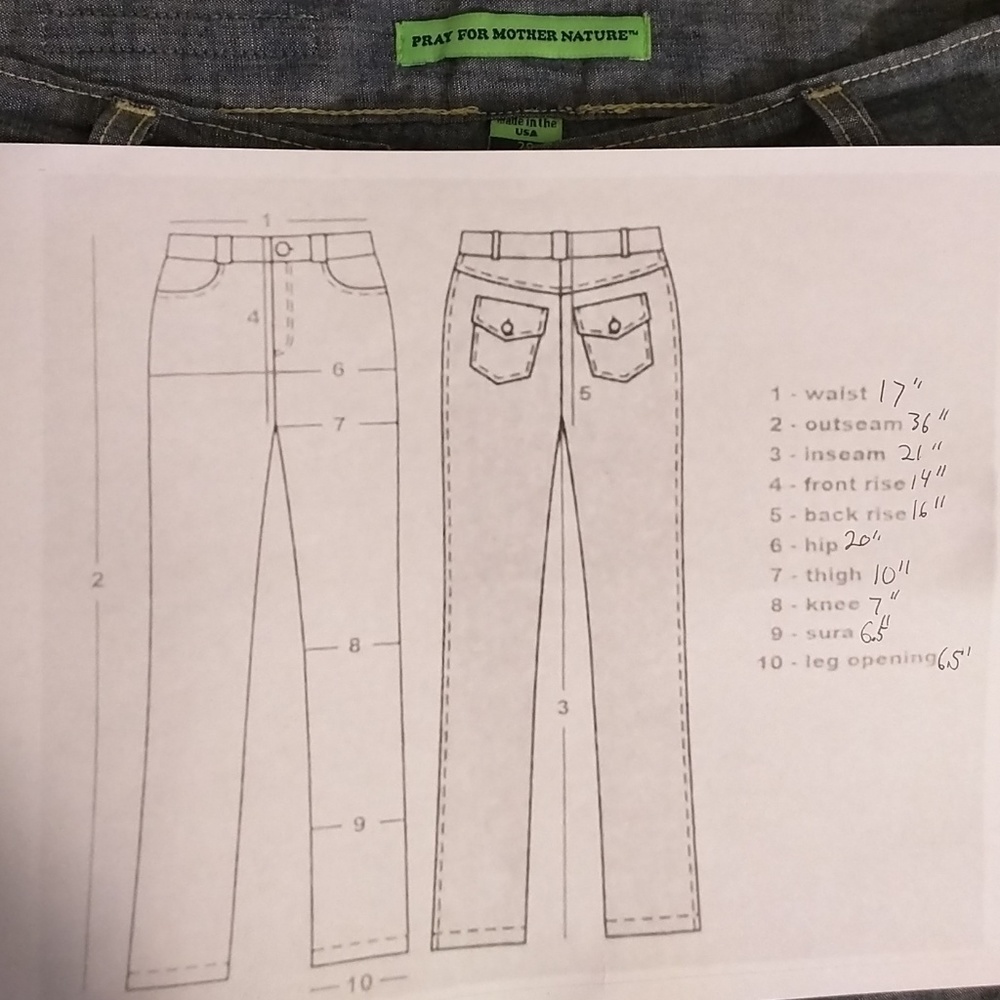 BOGO 🆓! Pray For Mother Nature Chambray Trousers - Picture 8 of 8